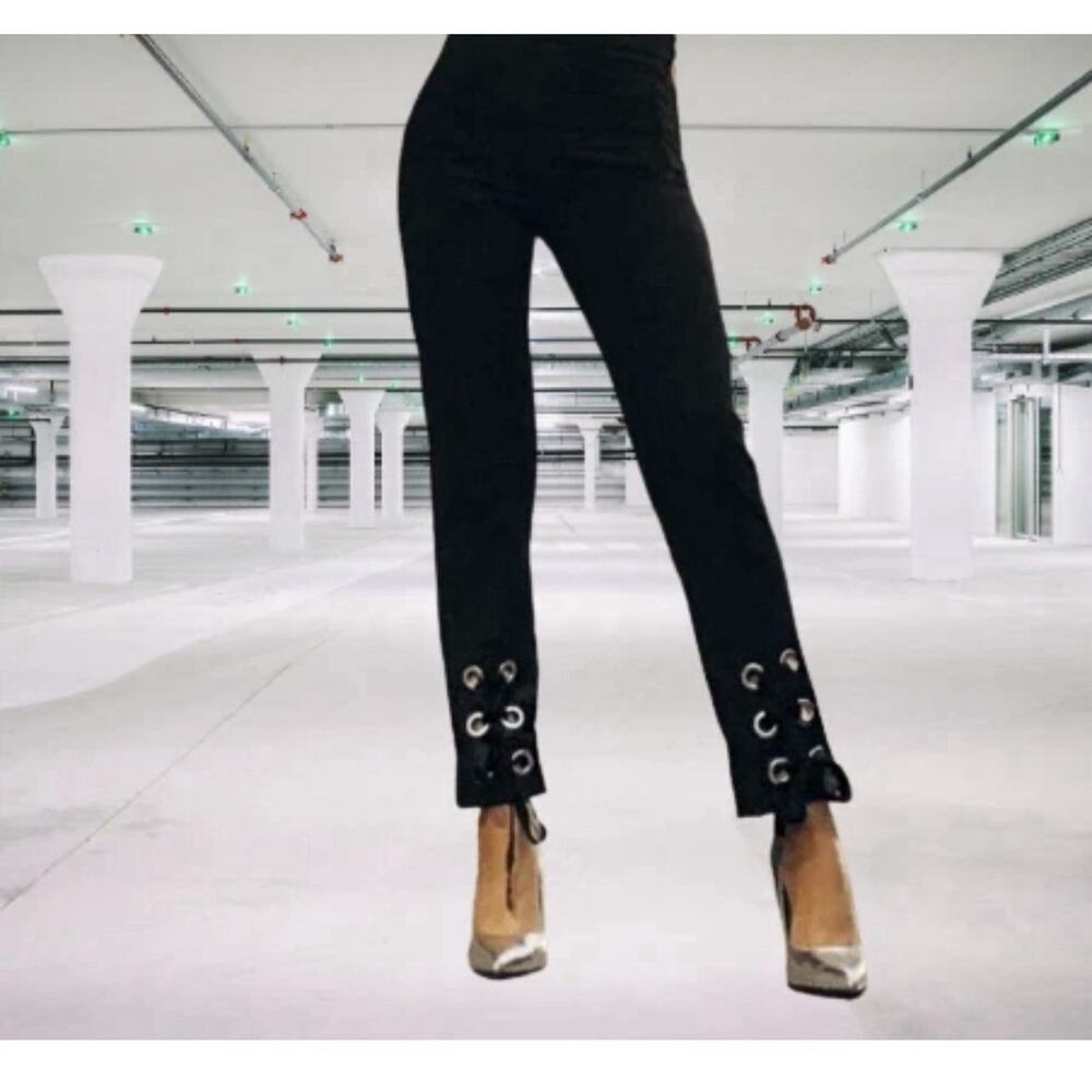H&M Trend Conscious Black Lace-up Ankle Pants Women’s Size 10 Dress Pants